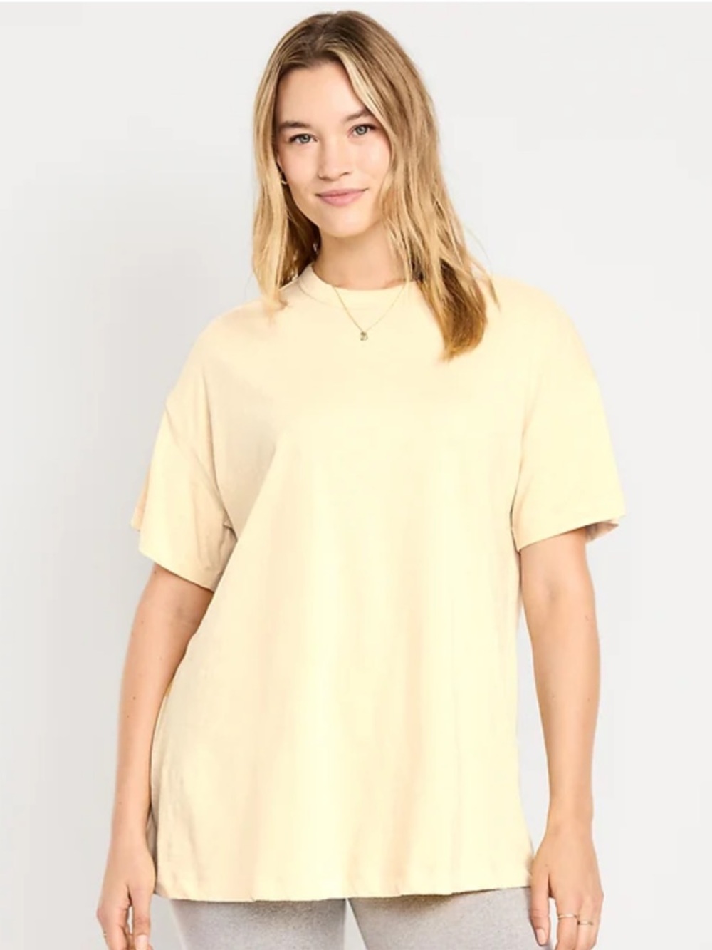OAK + FORT Yellow Oversized Crewneck Tee